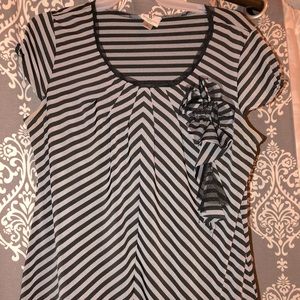 Pleated striped top